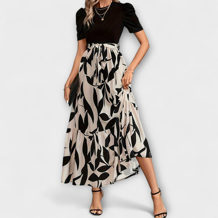 Luna - Robe d'été avec motif floral et encolure ronde