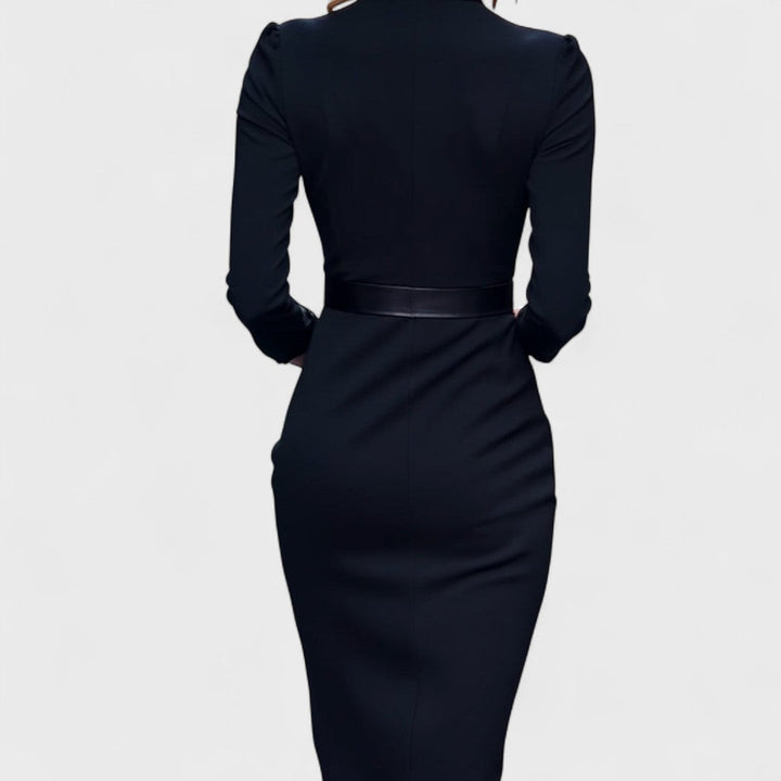Lunori™ | Mandarin Luxe – Robe maxi avec ceinture