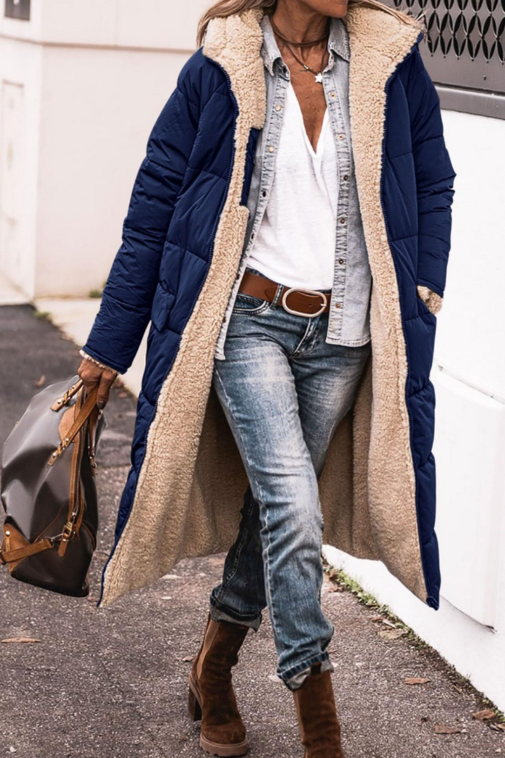 Johna – Manteau Sherpa Réversible Luxe