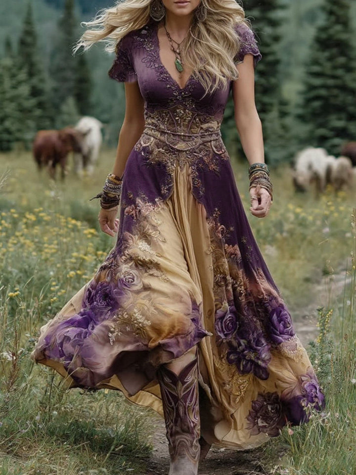 Serena - Robe Maxi Courte Florale