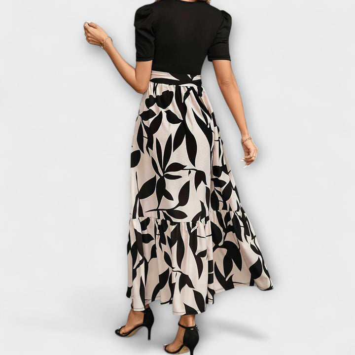 Luna - Robe d'été avec motif floral et encolure ronde
