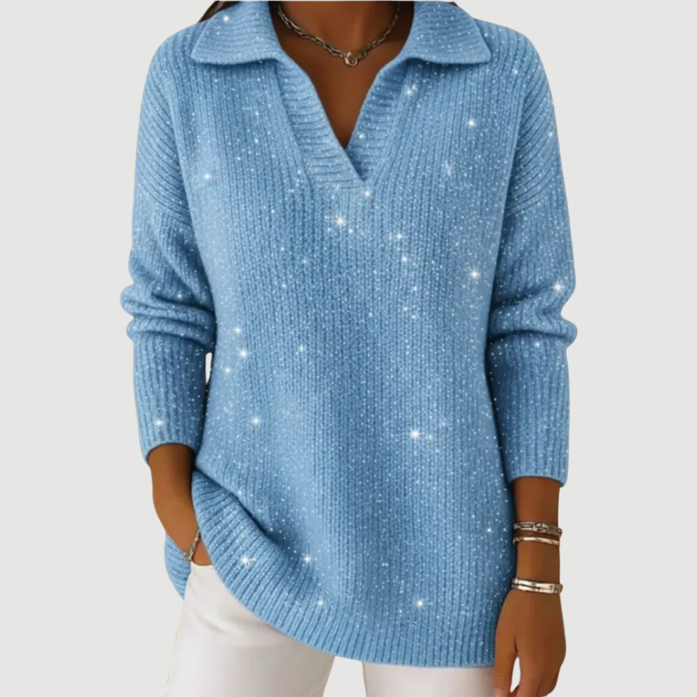 LIVIA | SWEATER V-COL EN PAILLETTES