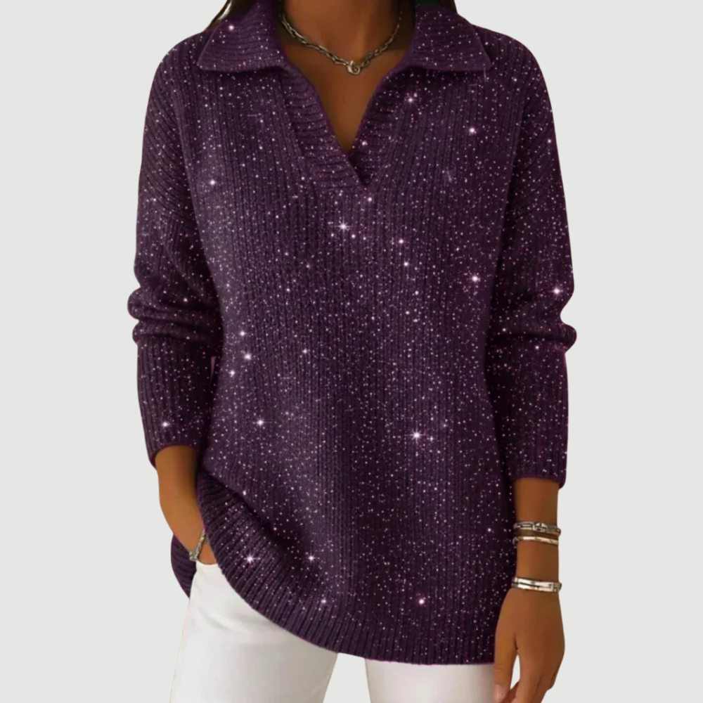 LIVIA | SWEATER V-COL EN PAILLETTES
