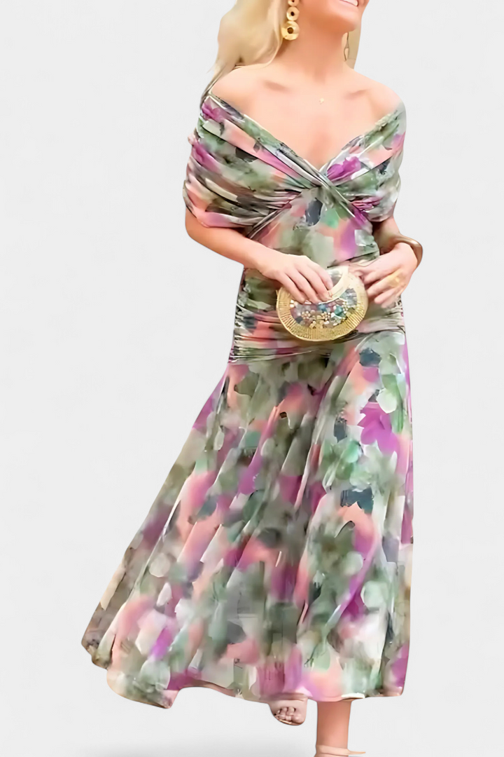 Robe Florale Longue Alondraa™ avec Décolleté en V
