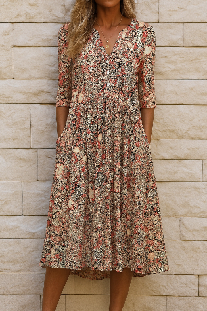 OLIVIA | ROBE ÉLÉGANTE AVEC DÉCOLLETÉ EN V