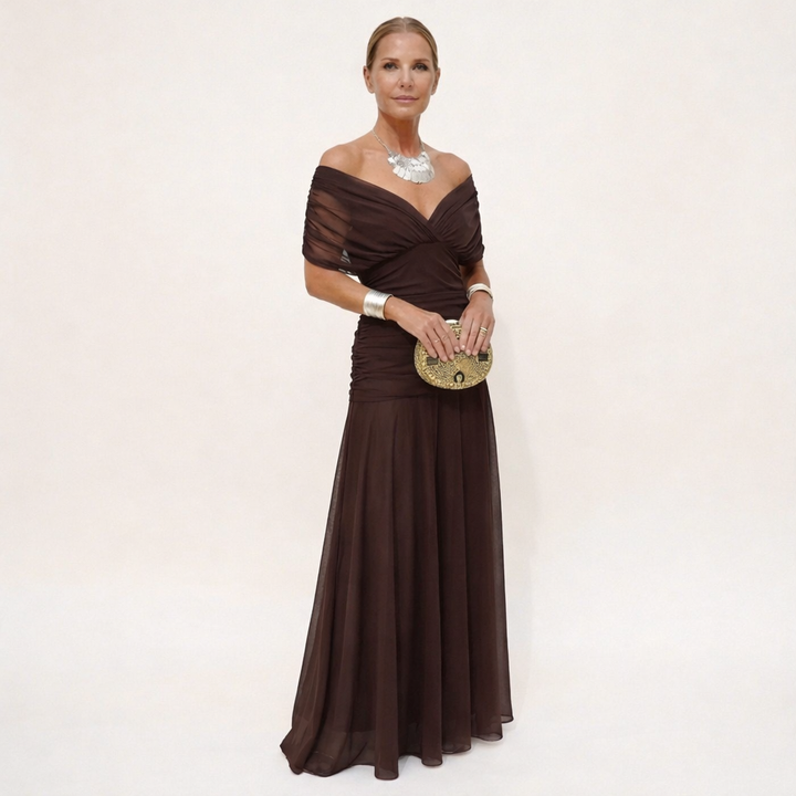 Velora™ | Robe Longue Fleurie avec Décolleté en V