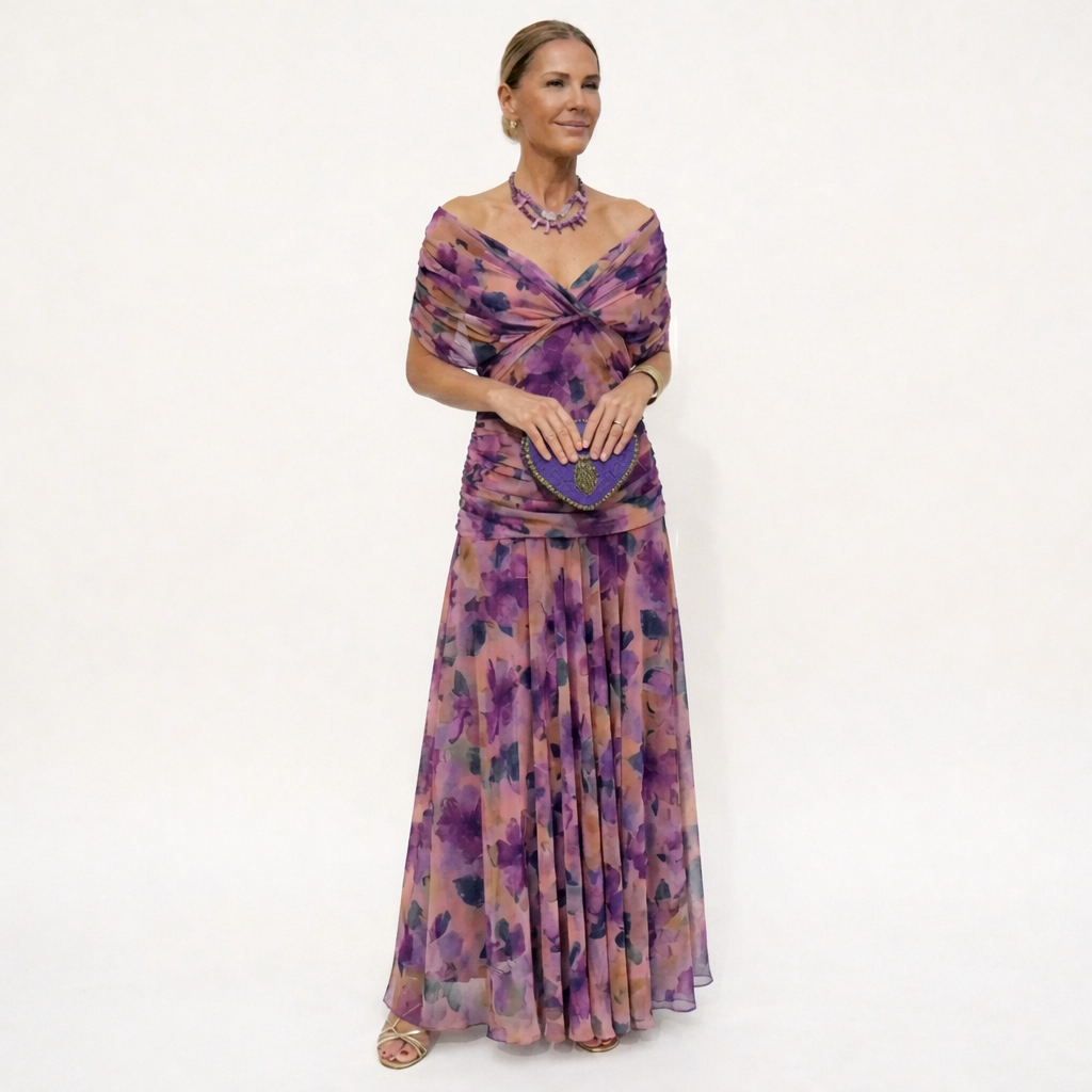Velora™ | Robe Longue Fleurie avec Décolleté en V