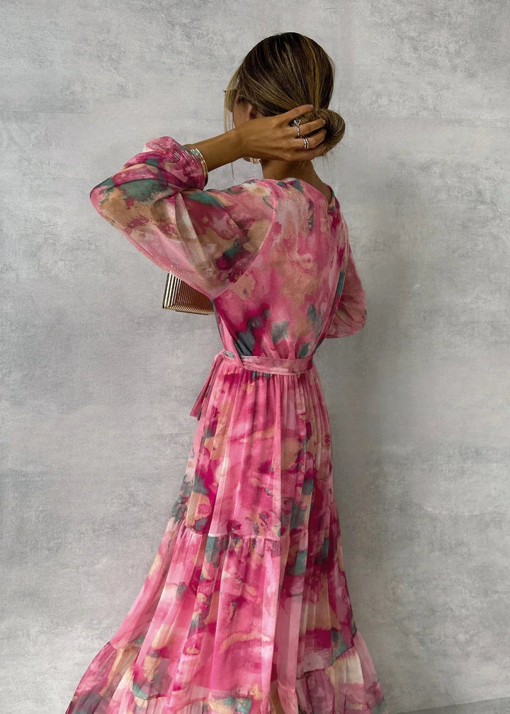Robe Croisée avec Imprimé Floral