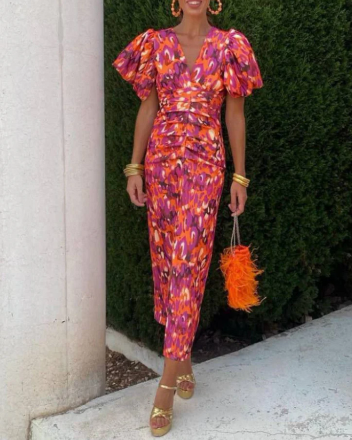 Robe Midi Plissée Vivante