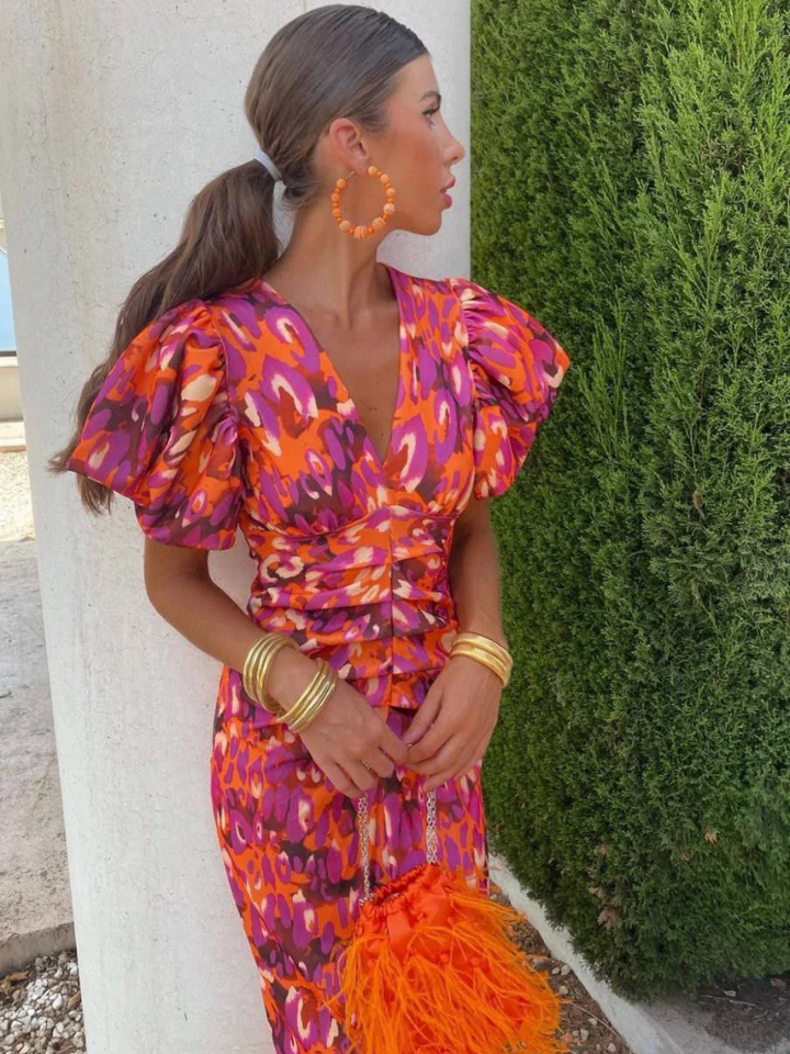 Robe Midi Plissée Vivante
