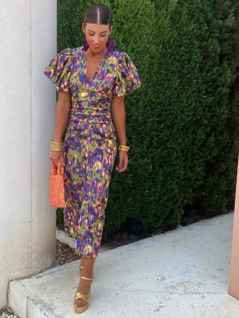 Robe Midi Plissée Vivante