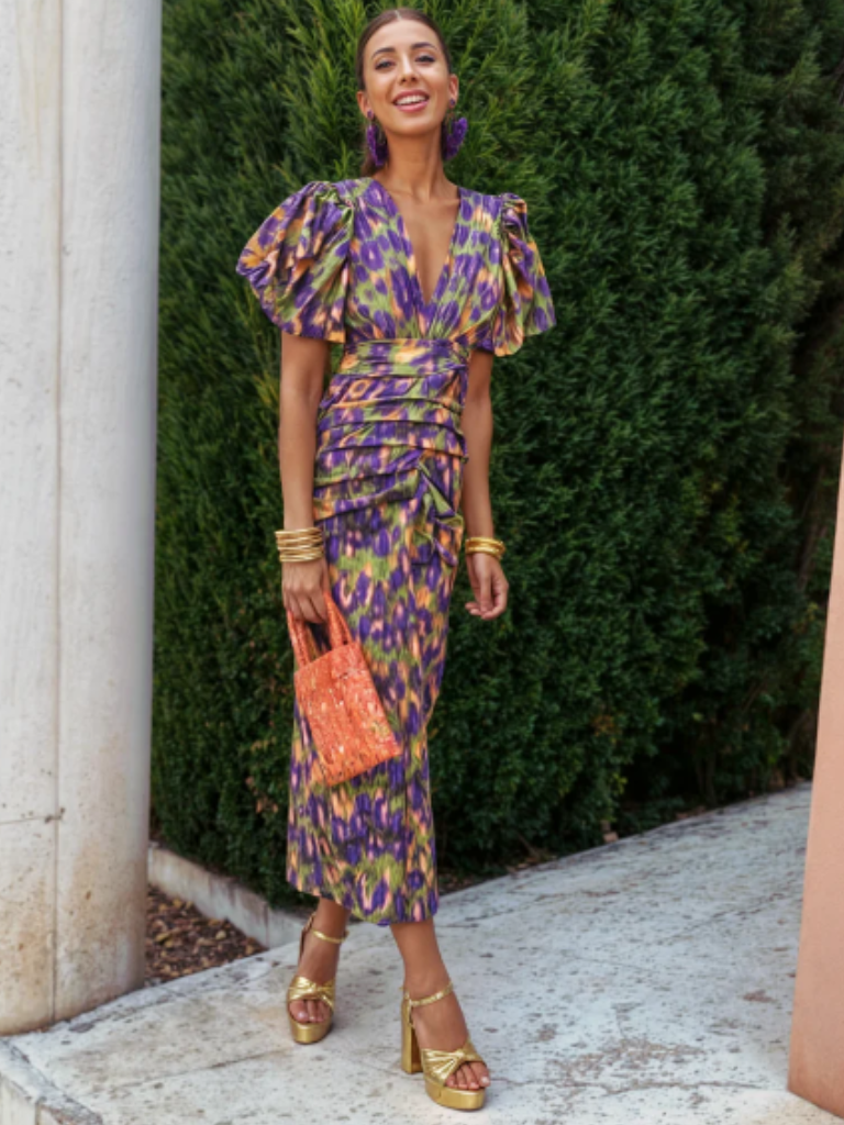 Robe Midi Plissée Vivante