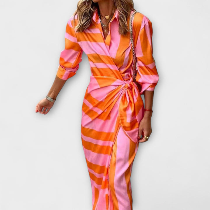 Clarissa - Robe Chemise Midi Rayée