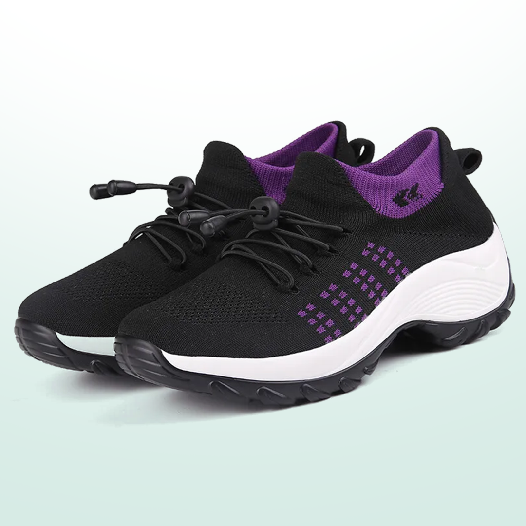 Chaussures Orthopédiques Ambulo en Tissu Tricot - Violet Noir