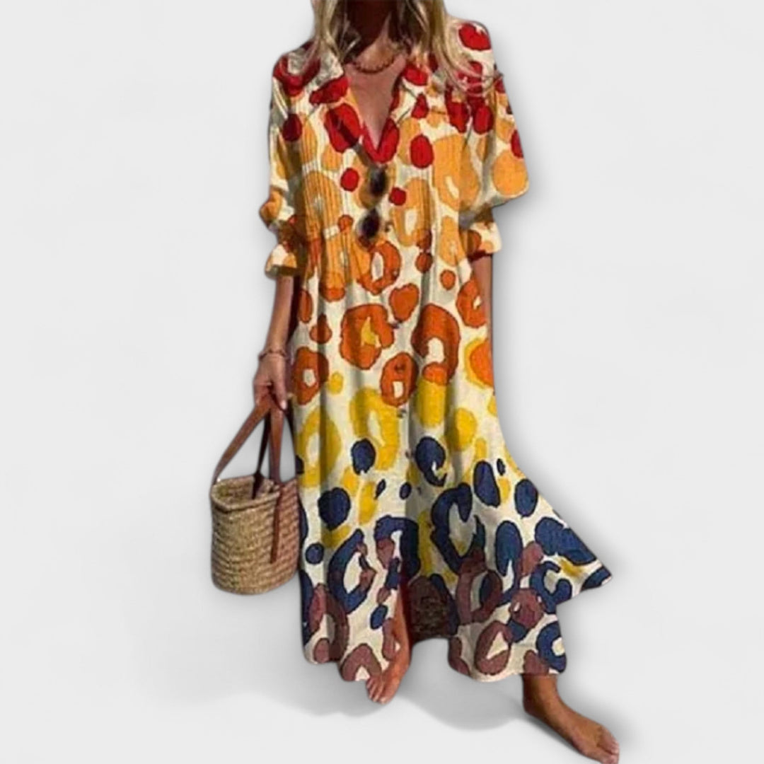 Lila - Robe Maxi Flatteuse avec Couverture du Ventre