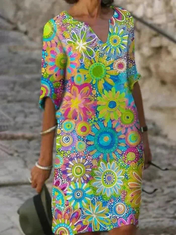 Nira | Robe Midi Fleurie Vibrante