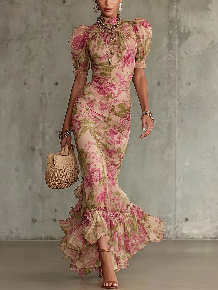 Rosalie™ | Robe Maxi avec Imprimé Vintage de Roses