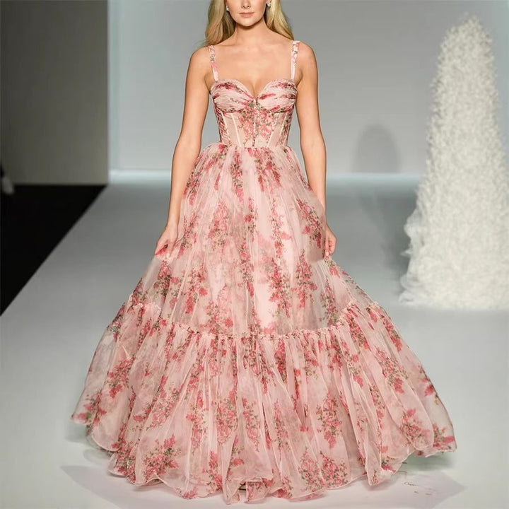 Robe en Tulle avec Volants en Couches Elysian