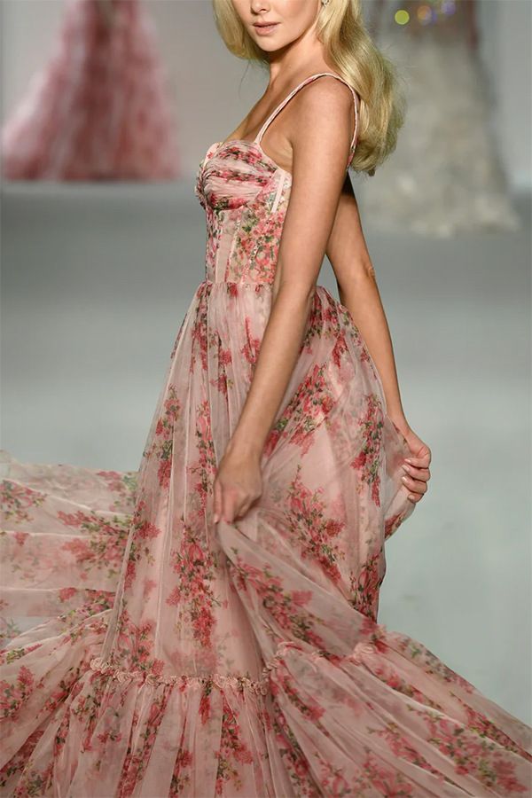 Robe en Tulle avec Volants en Couches Elysian