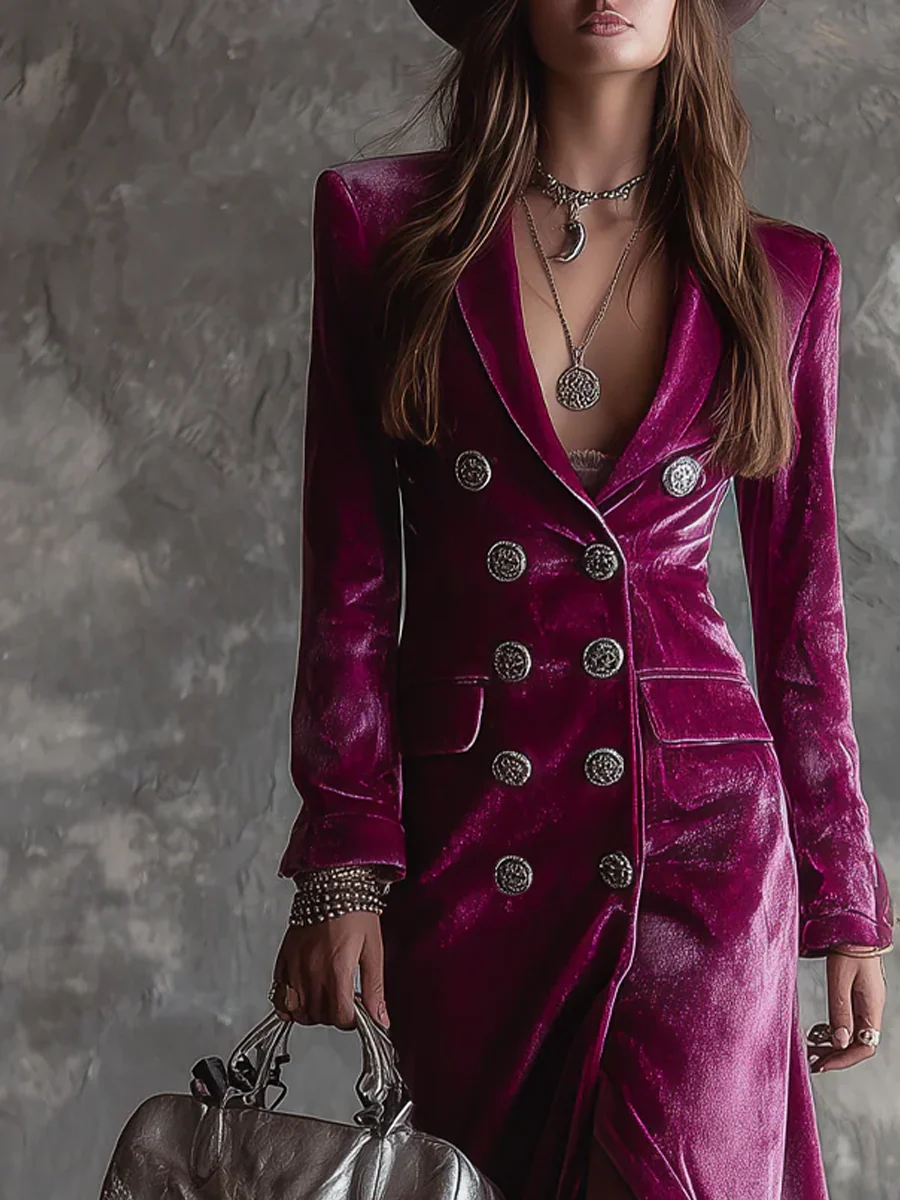 Lunori™ Victoria | Robe Blazer en Velours