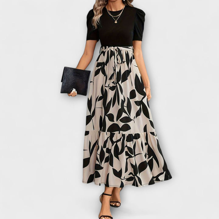 Luna - Robe d'été avec motif floral et encolure ronde