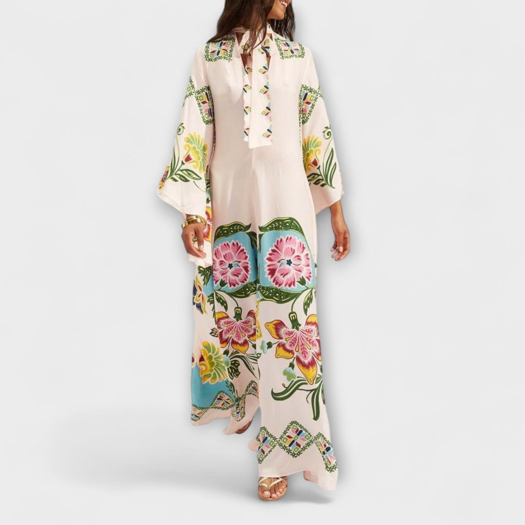 Lisa - Robe Maxi Élégante avec Imprimé Floral et Design Fluide