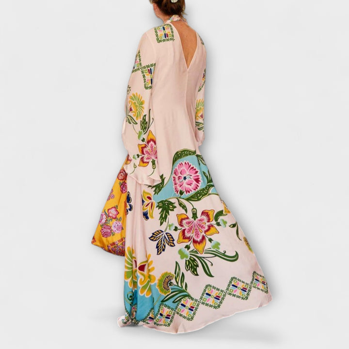 Lisa - Robe Maxi Élégante avec Imprimé Floral et Design Fluide