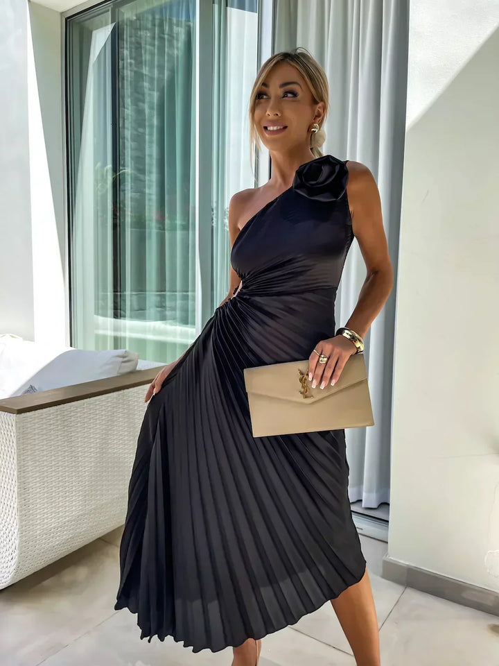 Eya™ | Robe Maxi Florale Élégante à Une Épaule