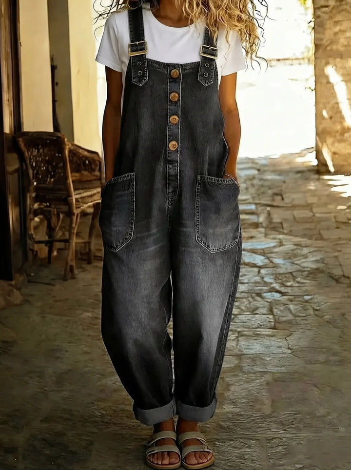 Jade™ - Salopette en jean décontractée avec boucles réglables