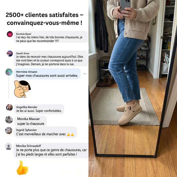 Mila – Baskets orthopédiques confortables + Fermeture éclair