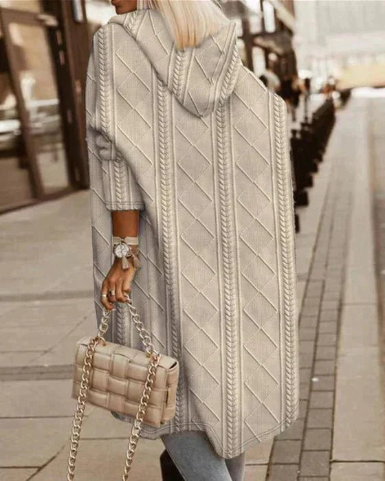 Jelone - Cardigan à Capuche Long Élargi