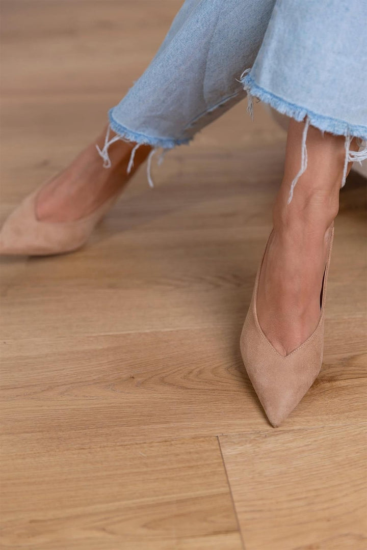 Marlena™ | Chaussures à talons ouverts nude avec talon fin