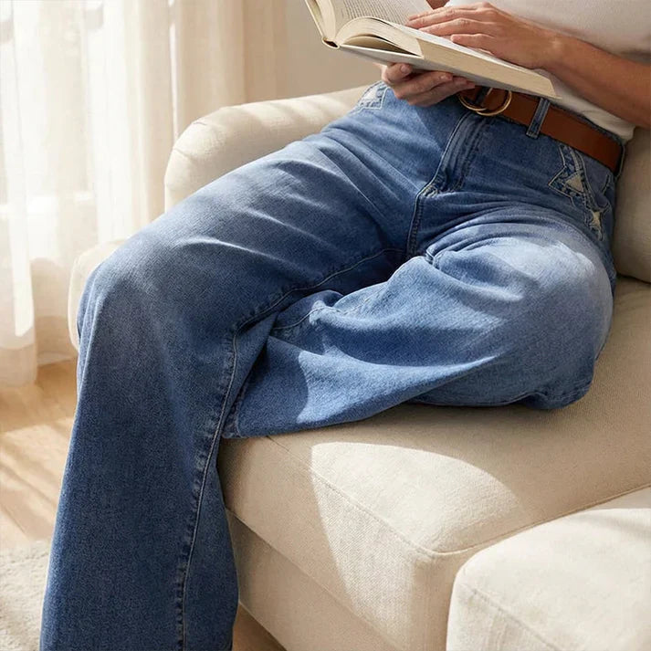 Paula – Jeans taille haute et jambe large