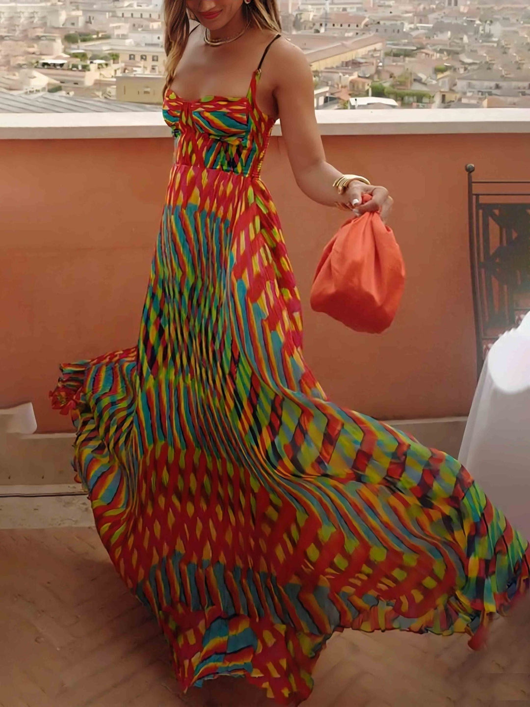 Aria - Robe Maxi Imprimée Abstraite